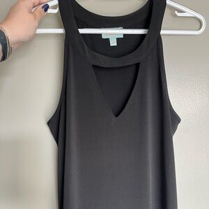Black tank with cut out on chest
